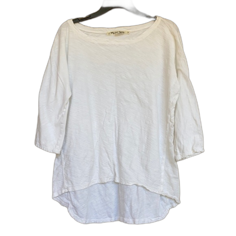 Michael Stars cotton blend hi lo hem long sleeve tee